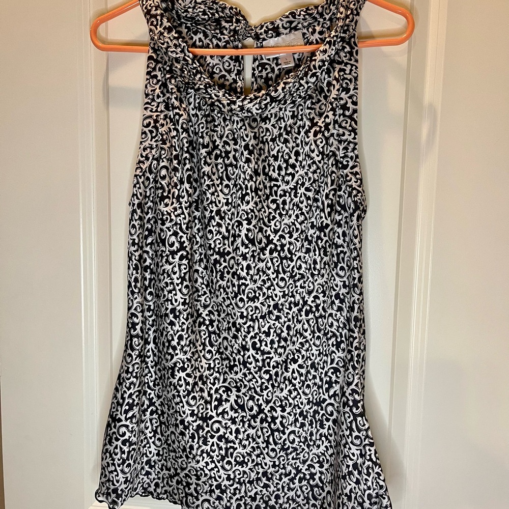 Vintage Dressbarn Sleeveless Black and White Top Size L